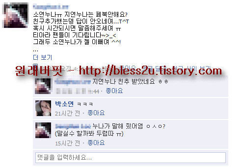 티아라 ( T-ARA ) 박소연 페이스북 댓글 3