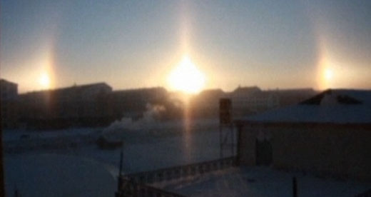 몽골 하늘 위에 뜬 3개의 태양, 환일현상